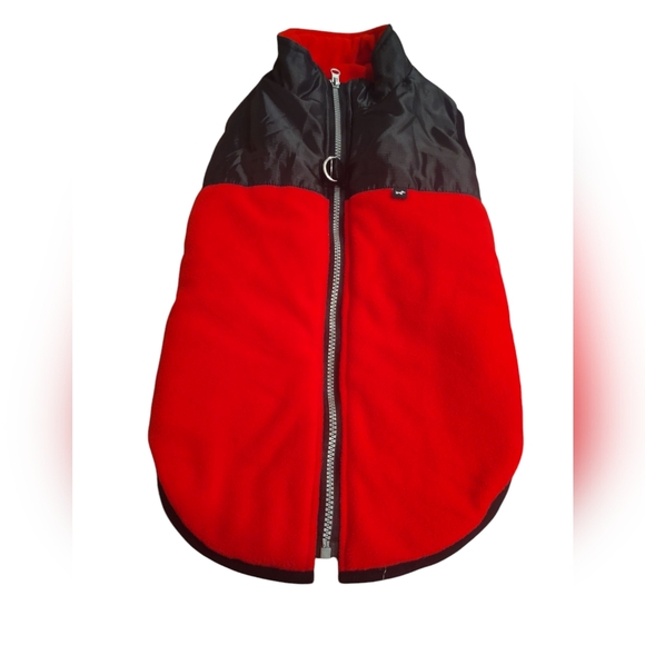Doggy Hotel Red Fleece Jacket - Size Large - Picture 1 of 4